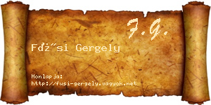 Füsi Gergely névjegykártya